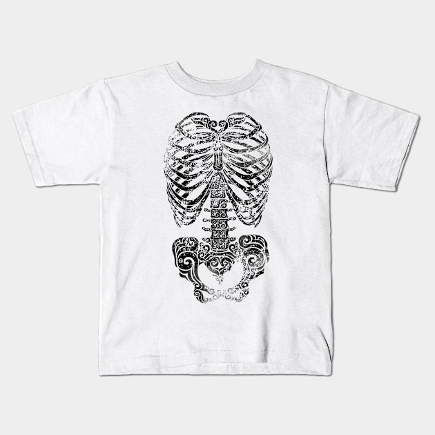 Swirly Bones Kids T-Shirt by VectorInk